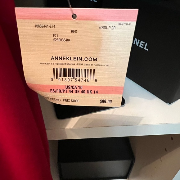 NWT Stunning Red Wrap Dress Anne Klein with Balloon Sleeve Sz10 - Picture 11 of 16